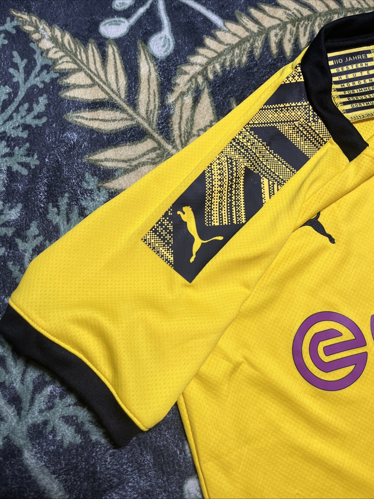 Youth XL Puma Dortmund Borussia BVB Yellow Evonik Soccer Jersey Kit Embroidered thumbnail 15