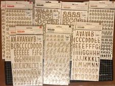 American Crafts Thickers Letter Stickers GOLD Varieties Glitter Foil NEW/USED