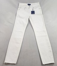 Roberto Cavalli Class jeans womens W 26 L 28 white cotton stretch zip pockets