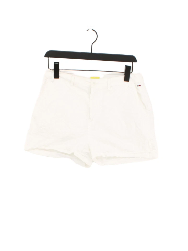 Tommy Jeans Women's Shorts W 27 in White 100% Cotton Paperbag