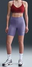 Nike Women's Amethyst High-Waist 8" Biker Shorts DV7797-527-Amethyst- Large -New