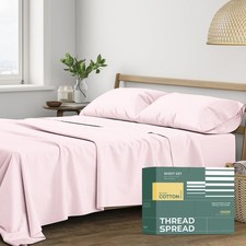 100 Organic Cotton Sheets King Size - 4 PC Percale Weave Sheet Set Soft Cooling