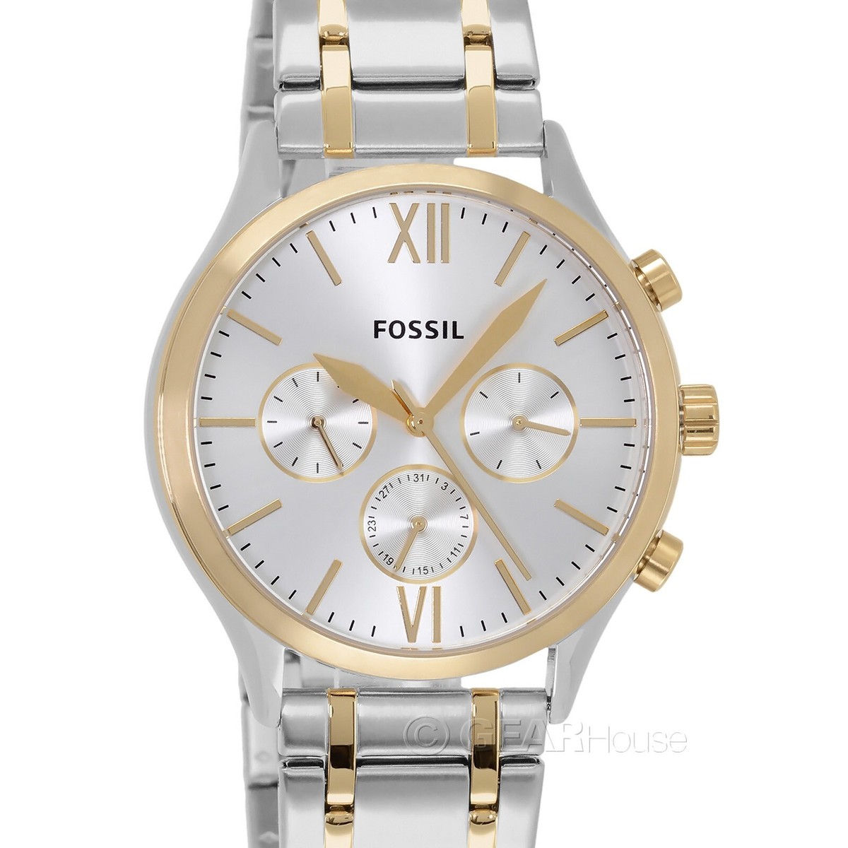 FOSSIL Fenmore Mens Multifunction Watch, Two-Tone Gold 
