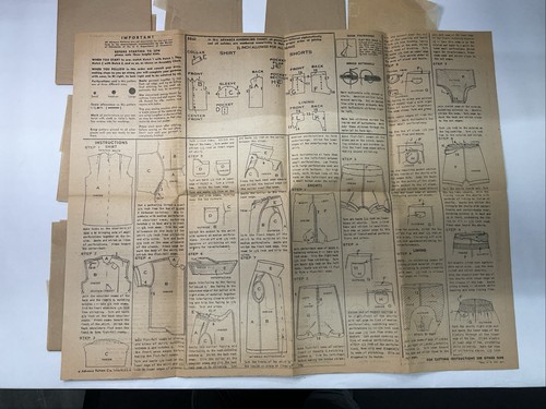 Advance Pattern 1940s Mens Shirt And Swim Shorts Chest 38 Waist 34 AP8 - Picture 5 of 5