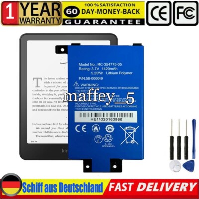 Akku MC-354775-05 für Amazon Kindle Touch 3G 6'' 2013 Paperwhite 2nd Gen 2013