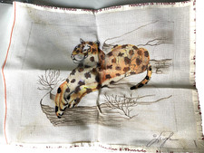 Leigh Designs Hand Painted Needlepoint Canvas Leopard 18M Signed 11.5x15.5 inch