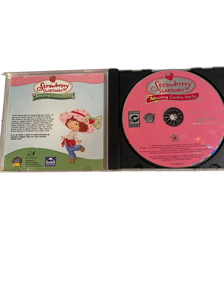 STRAWBERRY SHORTCAKE Amazing Cookie Party CD-ROM SOFTWARE For Windows/MAC Used  - Image 2 of 4