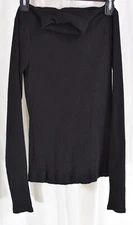 7 For All Mankind Women's Rib Turtleneck Tee in Black Size Medium