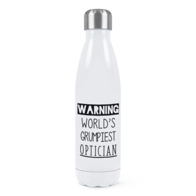 Warnung Welt mürrischster Optiker doppelwandige Trinkflasche genial am besten lustig