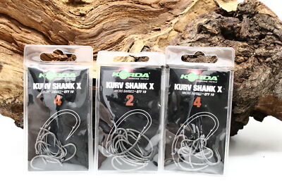 Korda Kurv Shank X  Gr. 2 4 6 8 Karpfenhaken Karpfenangeln Carp Hook NEW OVP