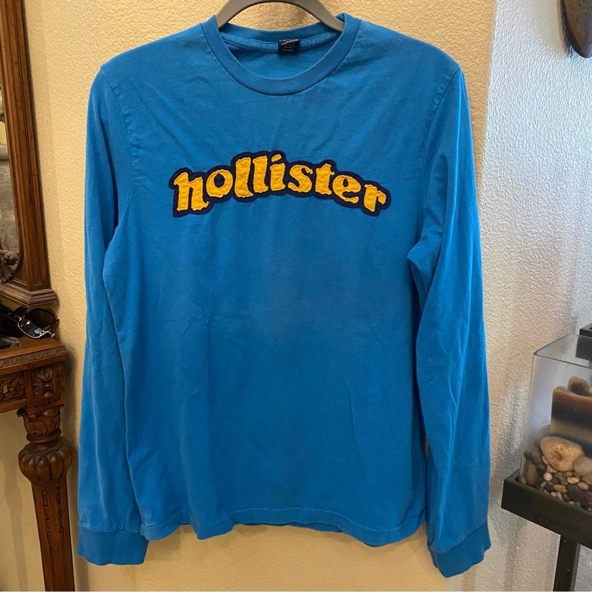 Vintage HOLLISTER Blue Long Sleeve Top Size Large-Fits Small | eBay