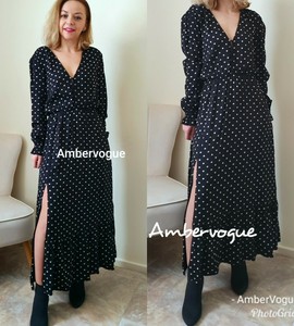 zara ruffled polka dot dress