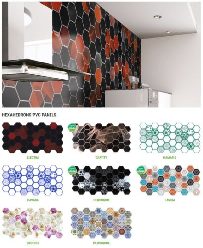Paneles de pared 3D HEXAHEDRONES PVC revestimiento plástico decorativo paneles interiores - Imagen 1 de 43