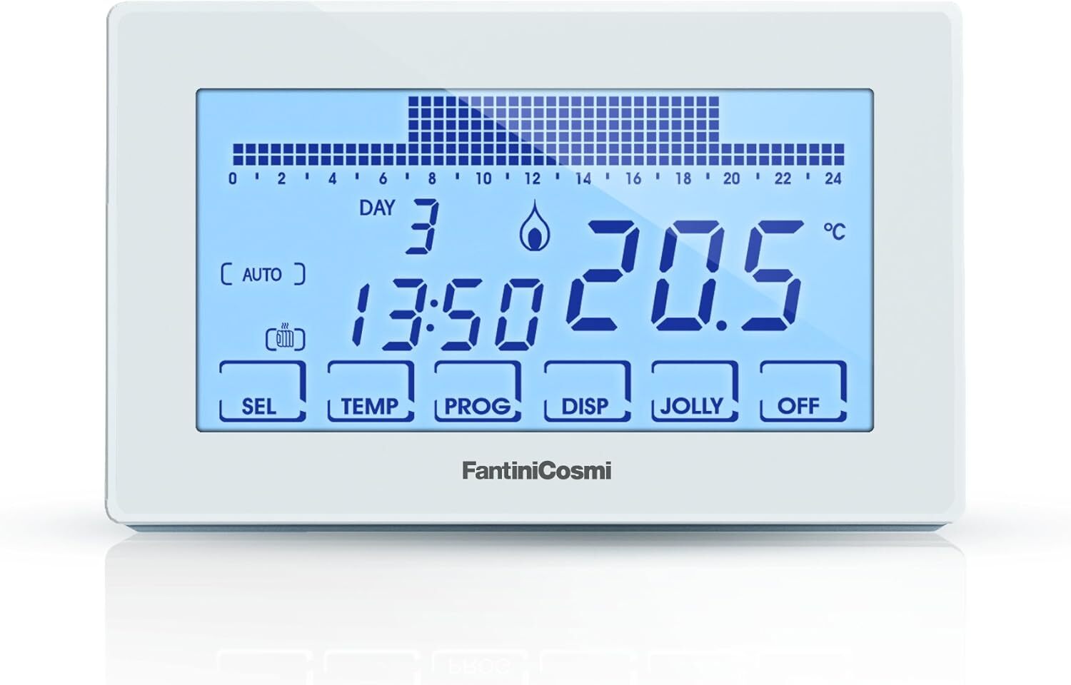Fantini Cosmi CH180 Cronotermostato Touchscreen Retroilluminato a Batterie