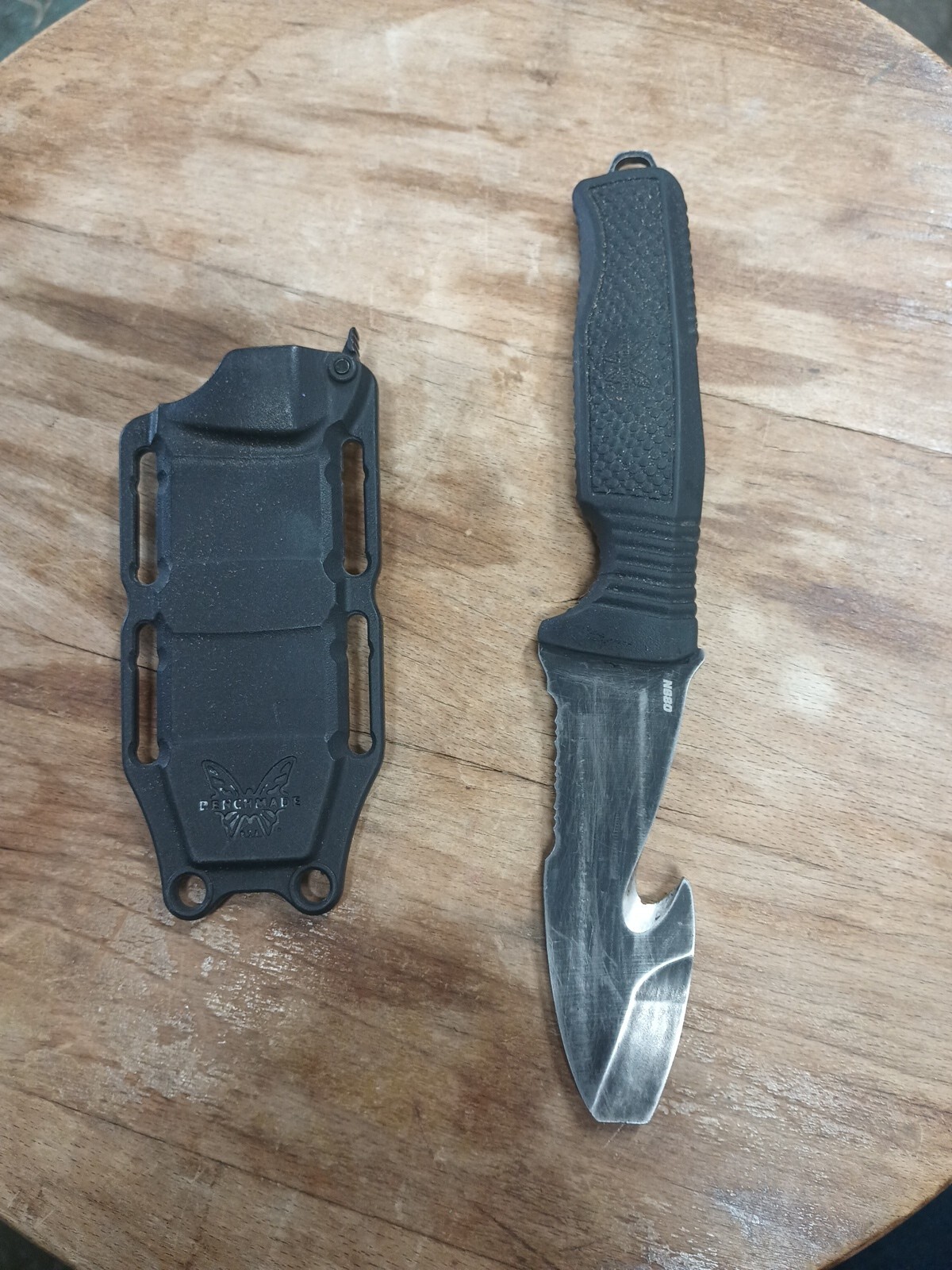 Benchmade 112SBKBLK H20 Fixed Dive N680 Serrated Blade Knife eBay