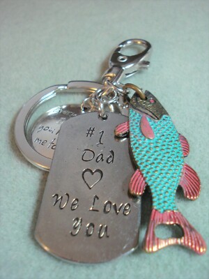 3 3/4'' Drop #1 Father's Day Key Ring ''Everything I Am You Helped Me To Be''  