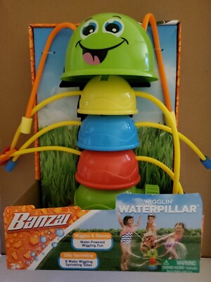 Banzai Wiggling WATERPILLAR 8 Sprinkling Water Sprinkler Toy Kids Backyard NEW