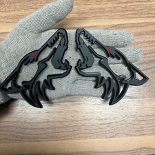 Coyote Badges Emblem  w/eye Premium Car/ Truck, (2) Badges, Angry Agressive