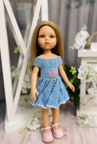 For the Paola Reina doll, handmade knitted dress (height 32-34cm) OOAK