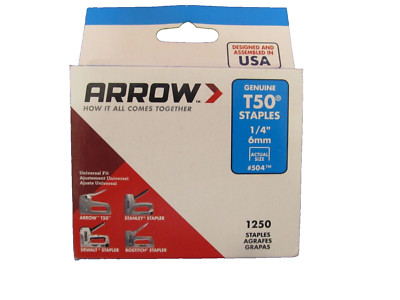Arrow T50 Staples 1,250 pk. 1/4''  # 504  NEW Package