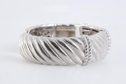 Bracciale Bracciale Bracciale Zirconi Cubici Argento 925 6" Judith Ripka (68,54g.) - Foto 3 di 4