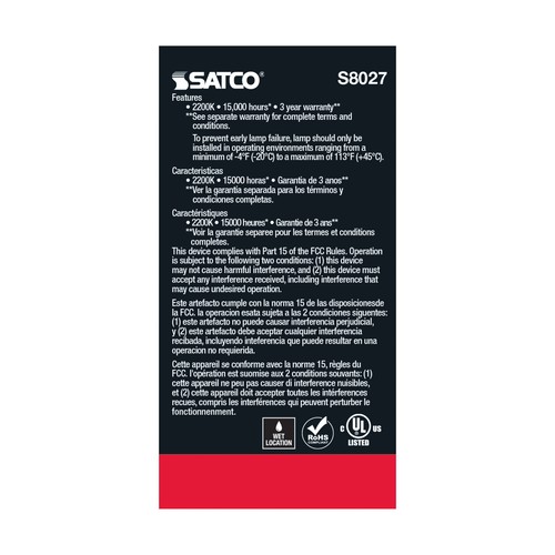 (4 Pack) Satco S8027 LED Filament Bulbs 120V 1W S14 Medium E26 Clear 2200K Warm - Picture 5 of 8