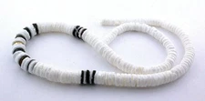 5.5mm To 9mm Heishi Natural Puka Shell Bead Graduated 16 Inch Strand HS9