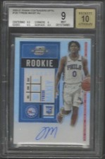 TYRESE MAXEY 2020-21 PANINI OPTIC CONTENDERS SILVER ON CARD AUTO RC BGS 9 10 AU