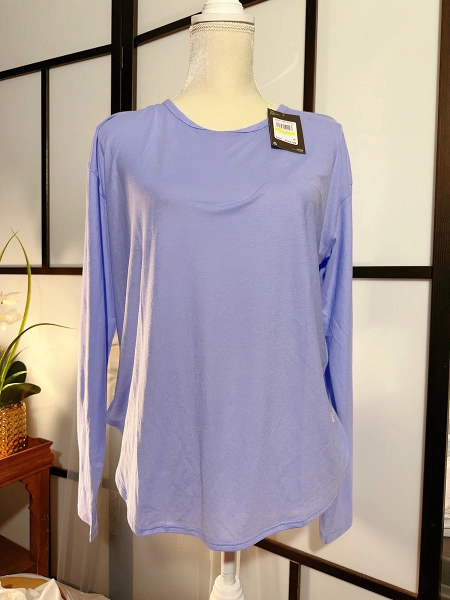 NWT Under Armour Breathe Open Back Long Sleeve Workout Shirt Top Blue Size M S