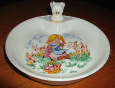Assiette à bouillie bébé ancienne Goumot Labesse Limoges