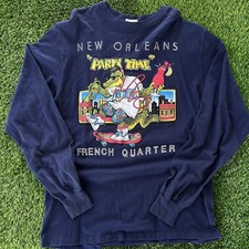 vintage NEW ORLEANS PARTY TIME GATOR Long slv XL 80s Single Stitch Made in USA