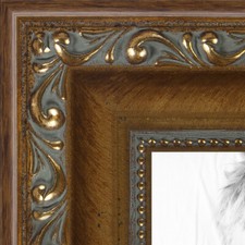 ArtToFrames Picture Frame Custom 1.4" Gold with Beads Wood 4553 Small