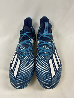 スパイク  ADIZERO 10.0 ZUBAZ CLEATS 26.0 Adidas Adizero 10.0 Zubaz Blue White Football Cleats FW1539 RARE