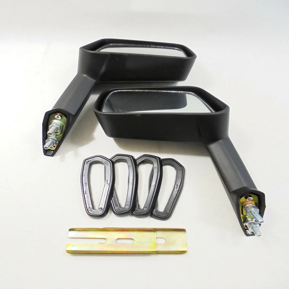 PARA Mitsubishi Galant Dodge Colt 1600 GS Negro Guardabarros Cuadrado Espejo Par Personalizado Foto 4 de 4