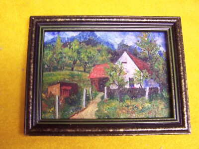 Orig. Ölgemälde von Robert Andrle Unikat ''Haus in den Bergen''