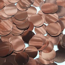 Round Sequin 20mm Top Hole Rich Bronze Brown Metallic Paillettes. Made in USA