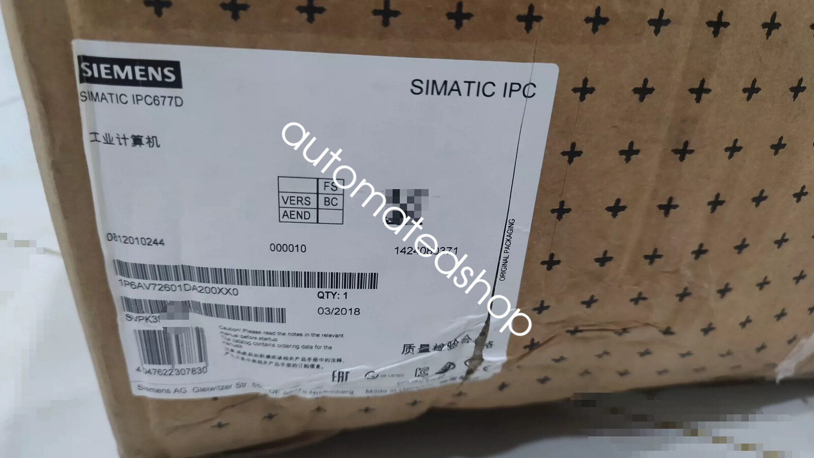 1pcs new SIEMENS 6AV7260-1DA20-0XX0 Touch Screen via FedEx or DHL