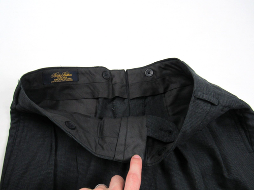 Vtg Brooks Brothers Brooksease Wool Men's 34 x 27.75 Pleated Cuffed Dress Pants - Picture 5 of 14