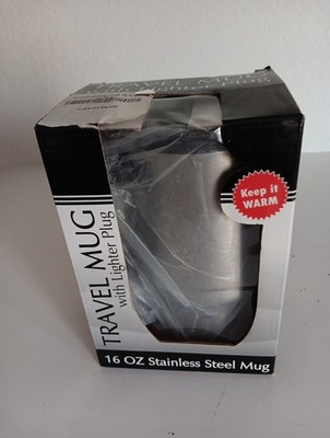Travel Mug, 16oz Stainless Steel, With Lighter Plug