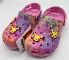 NEW Crocs Pokemon Pikachu Classic Clogs Pink Size 6 Junior 211229-90H FREE Ship