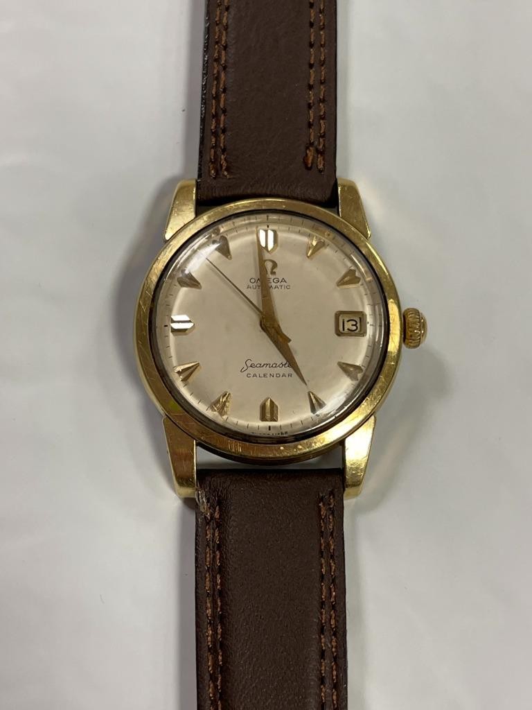 VINTAGE OMEGA SEAMASTER CALENDAR 2849 CAL. 503 GOLD CAP 34mm