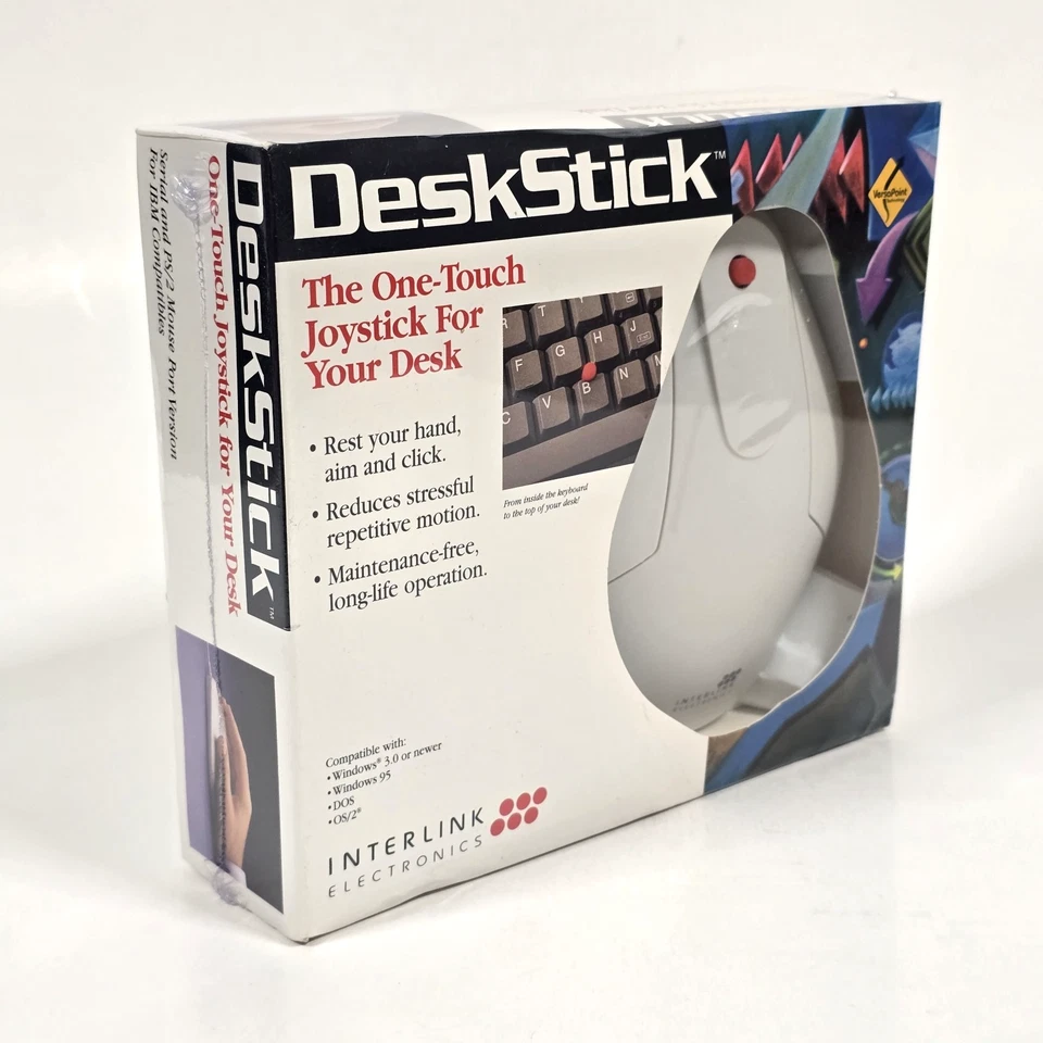 VINTAGE INTERLINK DESKSTICK MOUSE THINKPAD NUB JOYSTICK 1995 SEALED RARE 90's - Image 3 of 4