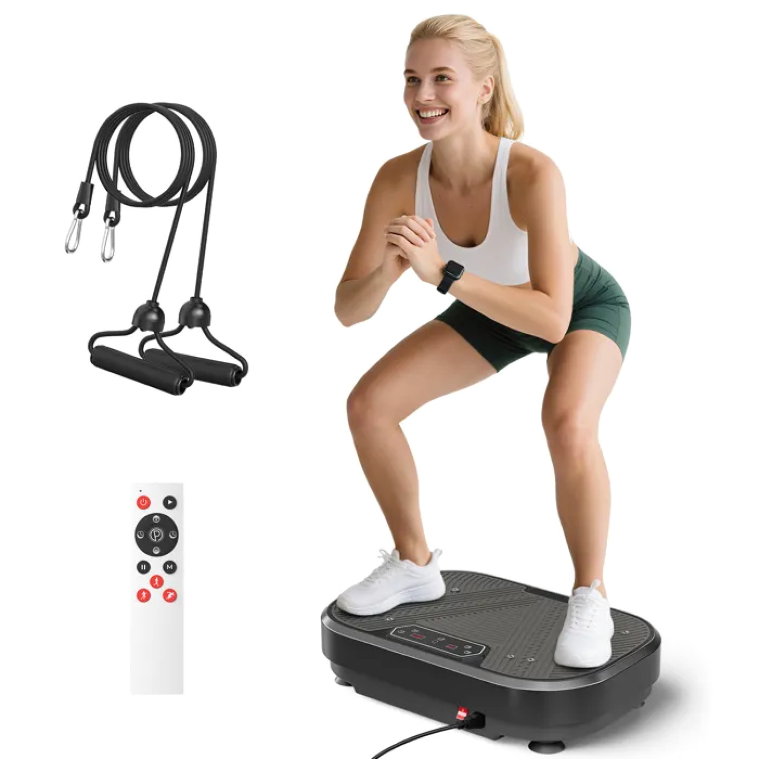 Plateforme vibrante fitness 120 niveaux avec surface de massage acupression pour sport à la maison
