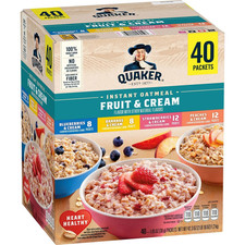 Quaker Instant Oatmeal Fruit  Cream, Variety Pack 42.3 Oz., 40 Pk. 