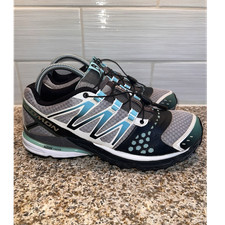 Salomon Gray Black Blue Low Top Rubber Sole Lace Up Athletic Sneaker Shoes