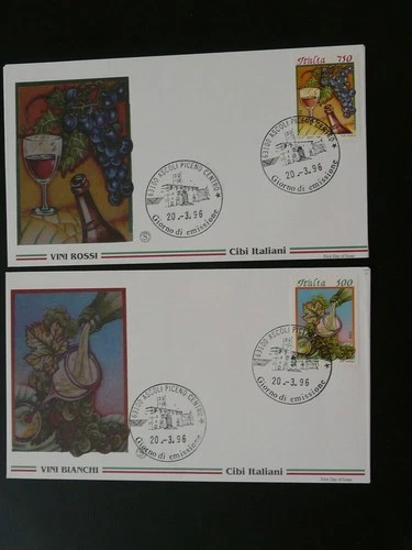 wine grape fruit x2 FDC Italy 1996