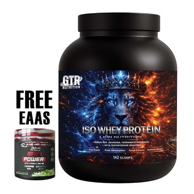 Lion Isolate Whey Protein 5KG Chocolate Lean Muscle Formula + FREE EAAs   GTR