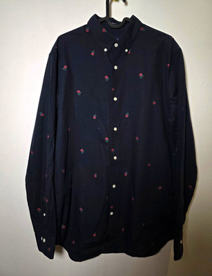 GANT Herren Klassisches Hemd Regular Fit Langarm M blau Blumen Button-Down