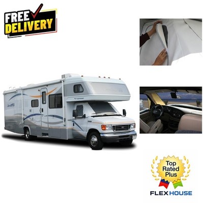 Water Resistant Vinyl RV Windshield Cover - Ensures Privacy and Dashboard Safety
