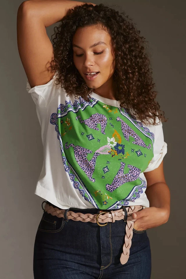 Anthropologie Maeve 结构短T恤,尺寸 S — 第 3/4 张图片